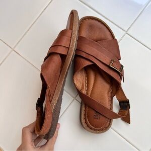 Born Handcrafted Footwear | Leather brown adjustable strappy sandals | Women’s 8